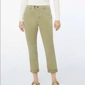 Frame Denim Le Beau Ankle Olive Chino Pants